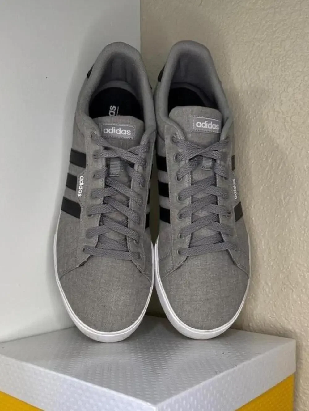 adidas Daily 3.0 Sneakers Men's 13 Gray Canvas Black Stripe Skate Shoes